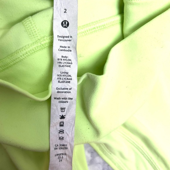 Lululemon women’s‎ align neon green/yellow leggings size 2 RN 106259 - Picture 7 of 7